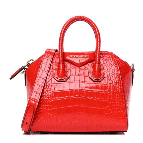 givenchy antigona red croc|givenchy antigona mini.